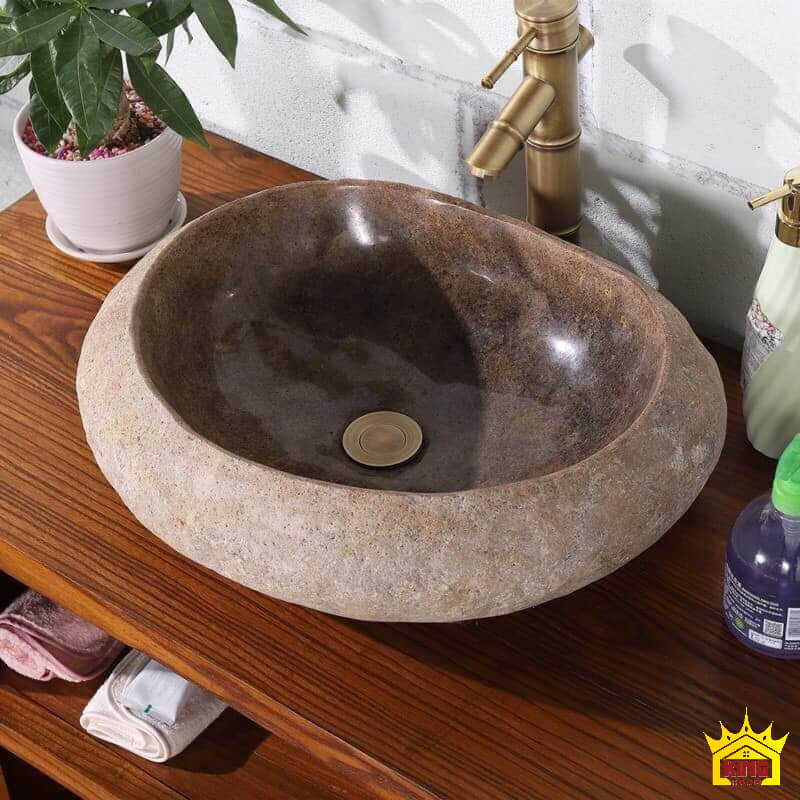 Sản phẩm lavabo được làm từ đá cuội