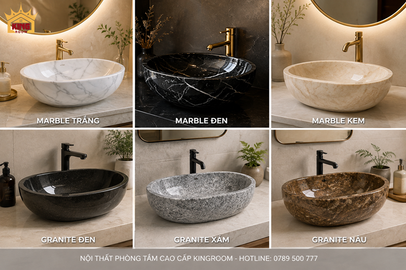 Các màu lavabo đá Marble và Granite đẹp