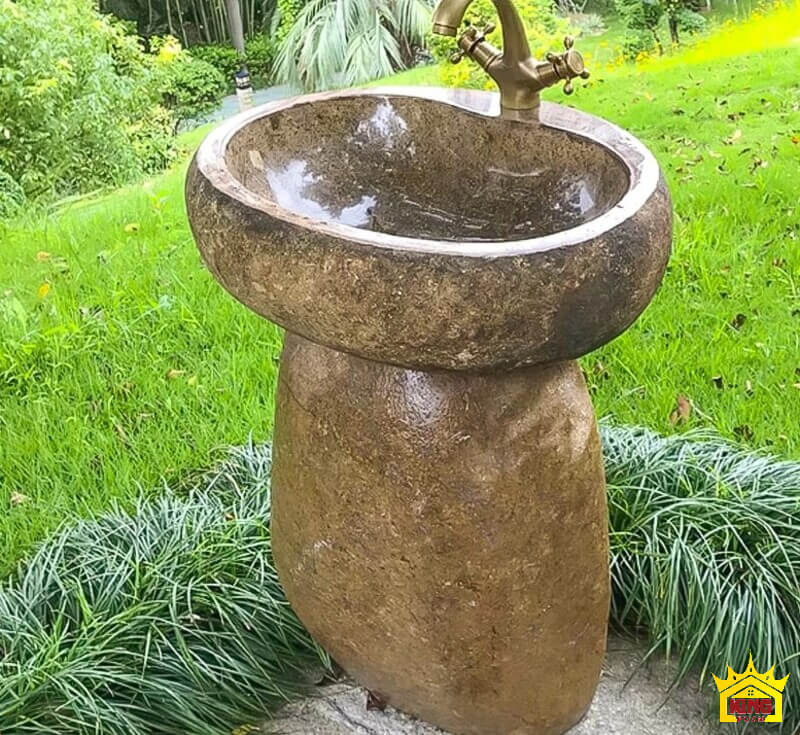Chậu rửa mặt bằng đá cuội mã KC30