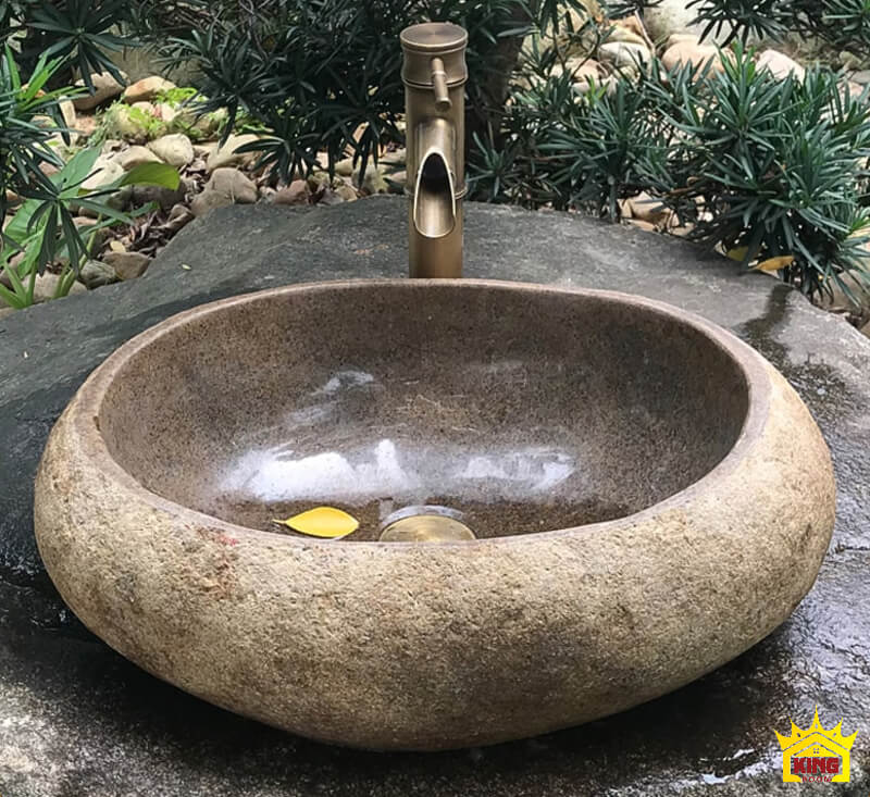 Chậu rửa mặt bằng đá cuội mã KF50