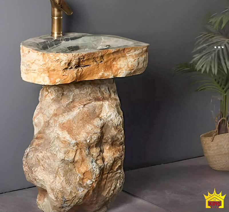 Chậu rửa mặt bằng đá cuội mã KGH10