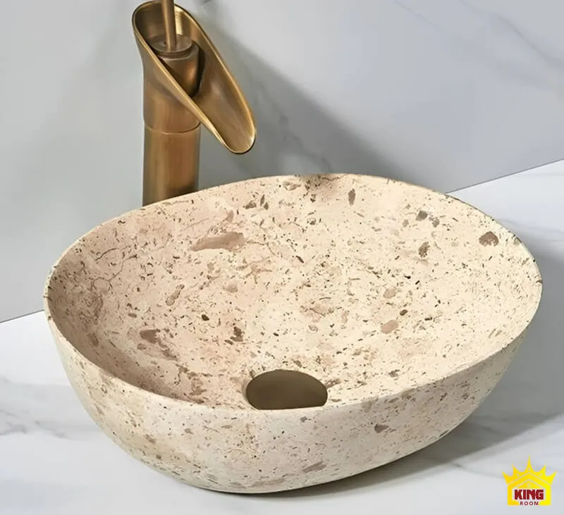 Sản phẩm chậu lavabo được làm từ đá travertine XS12 