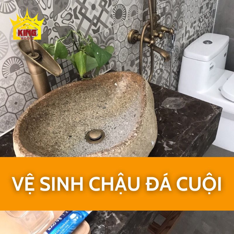 Vệ sinh chậu đá cuội