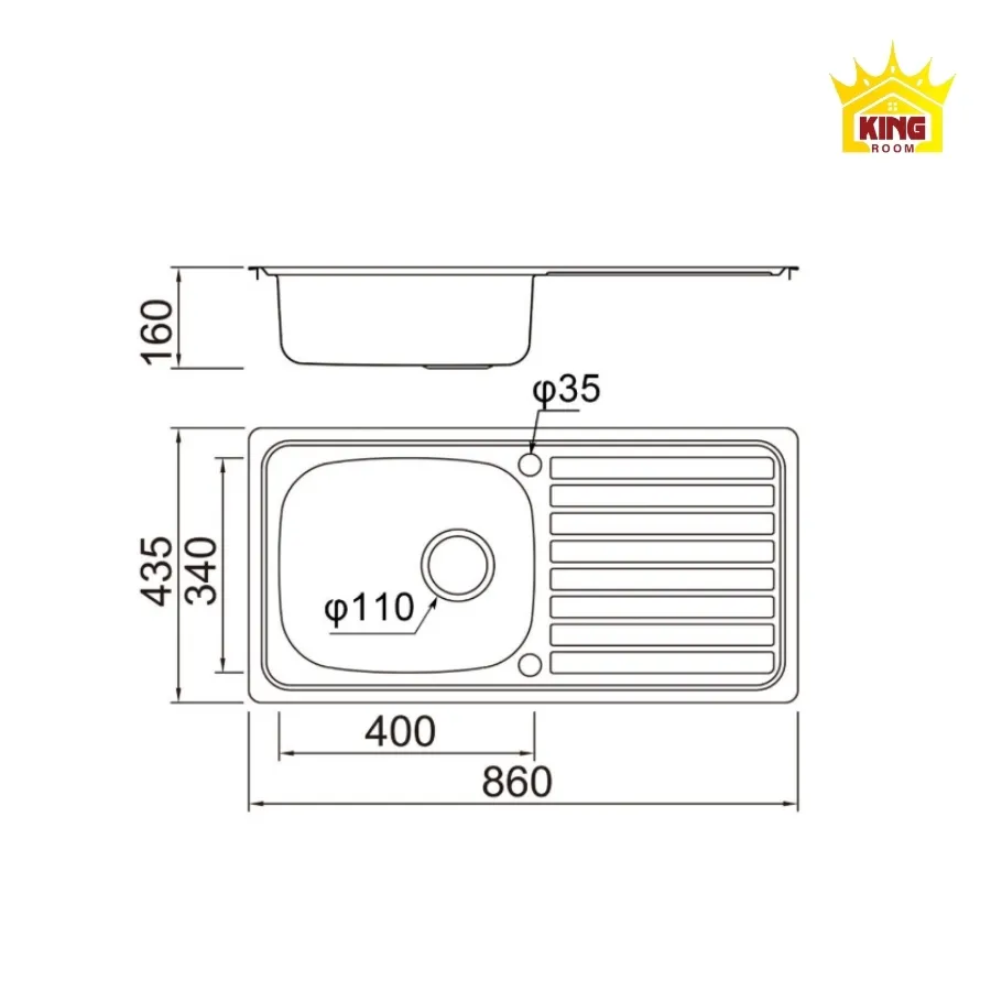 kích thước chậu rửa đơn có bàn đẹp 2025