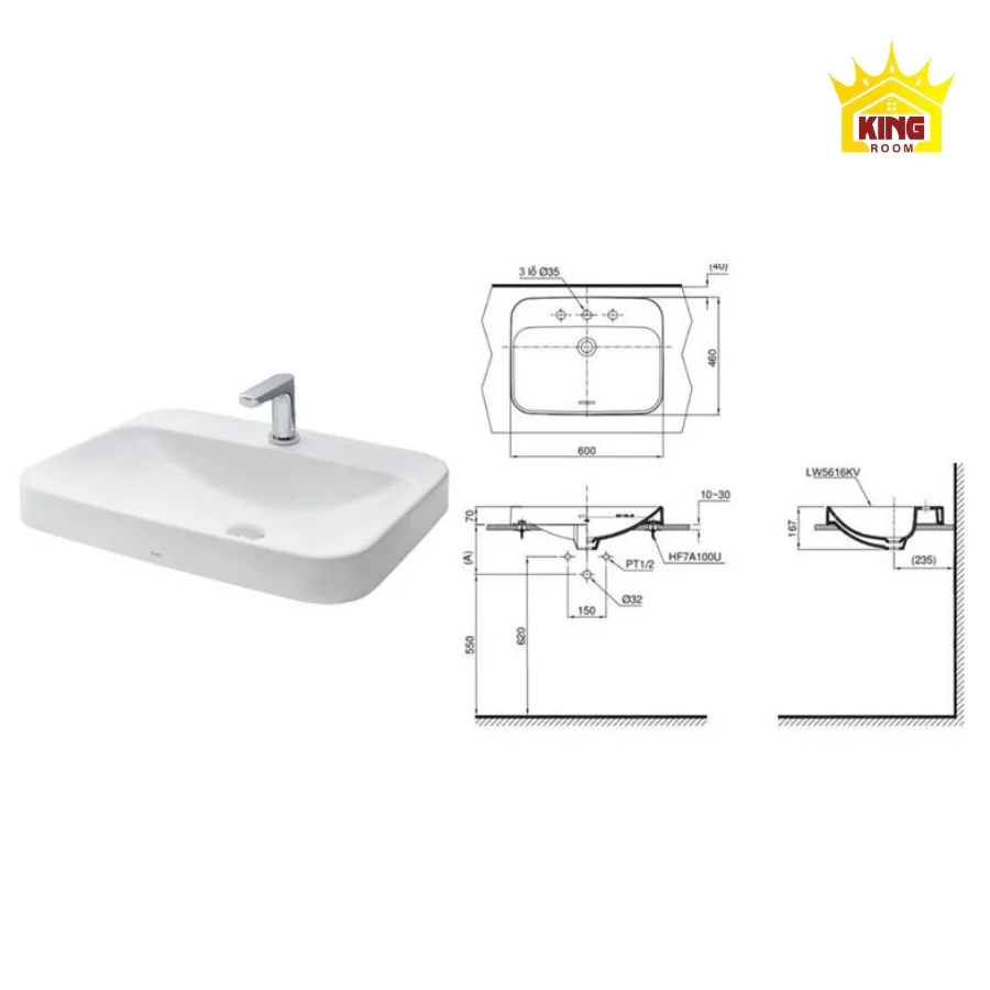 kích thước lavabo đặt bàn tiêu chuẩn