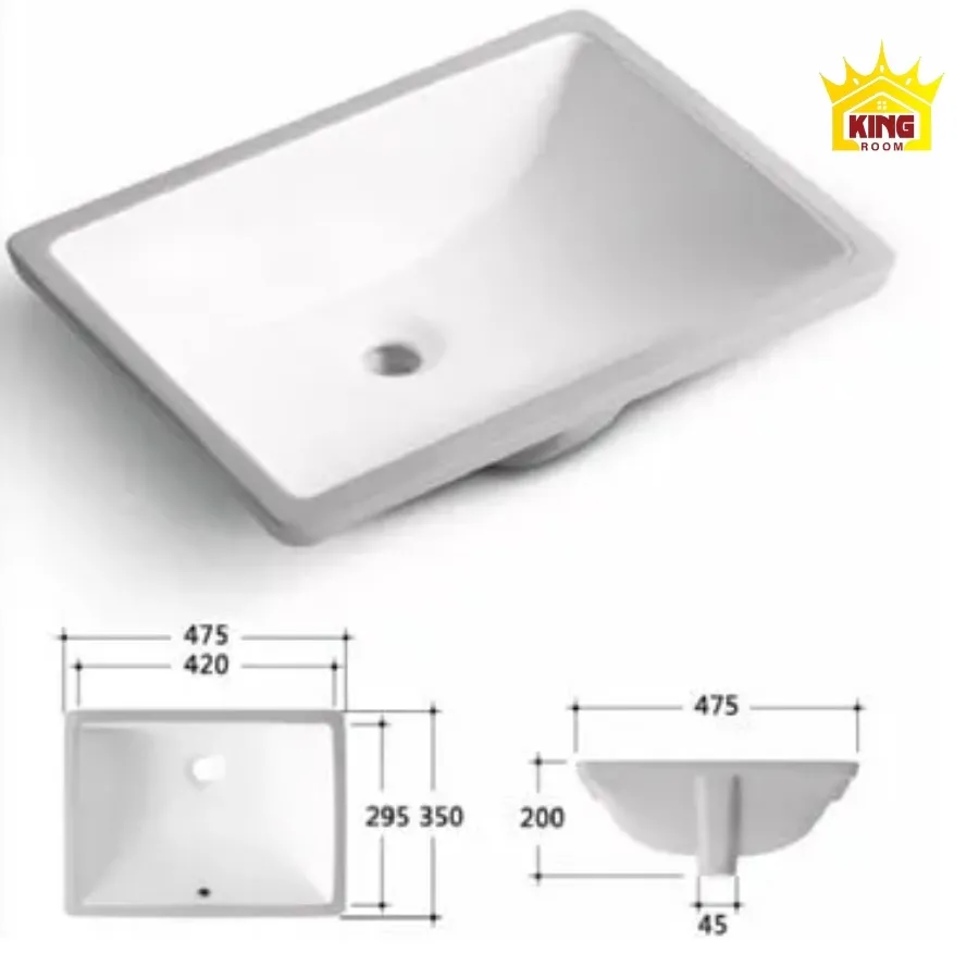 kích thước lavabo đặt bàn chữ nhật