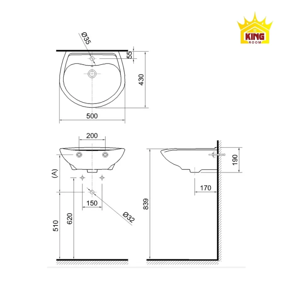 kích thước lavabo treo tường 2025