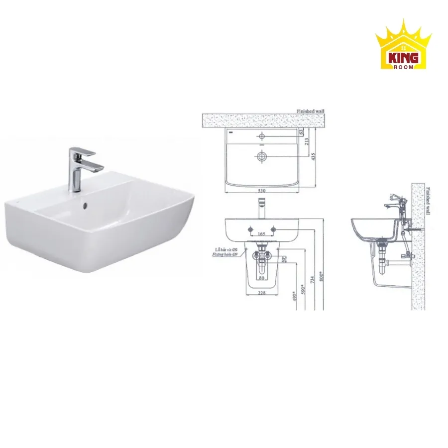 Lavabo vuông treo tường