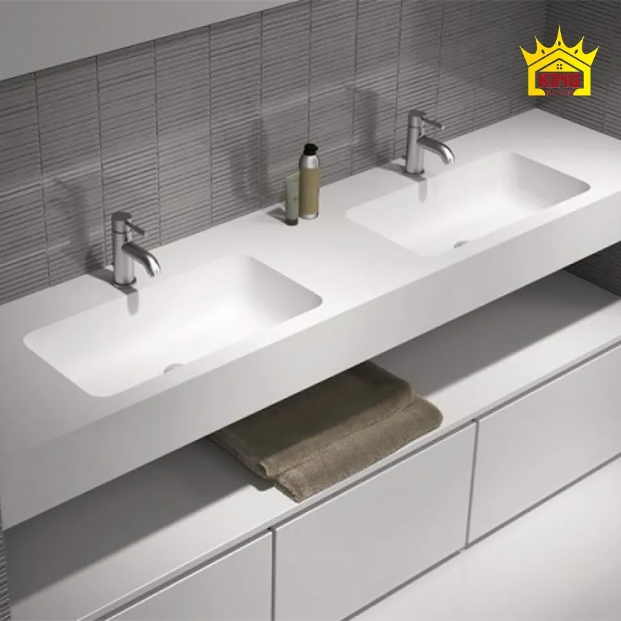 Mẫu lavabo đôi treo tường hiện đại, tinh tế