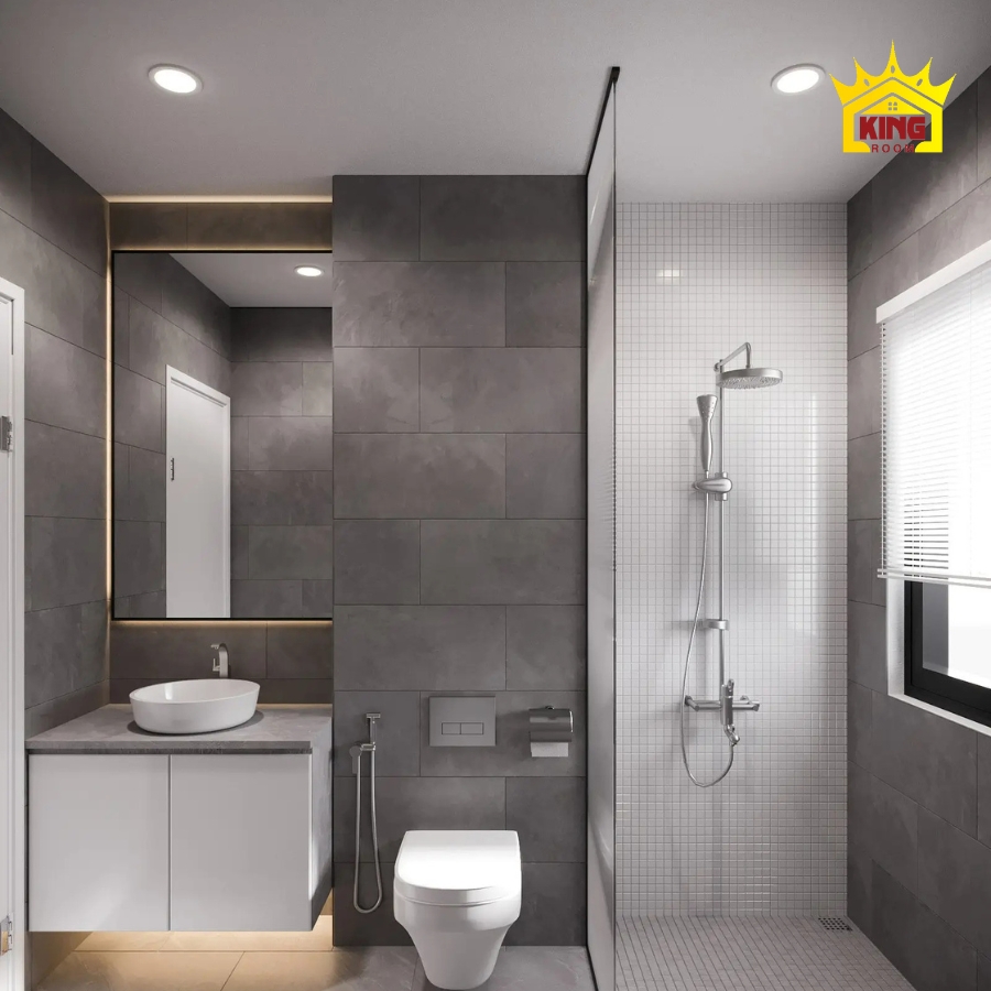 Bố trí thiết bị cho nhà vệ sinh có diện tích lớn