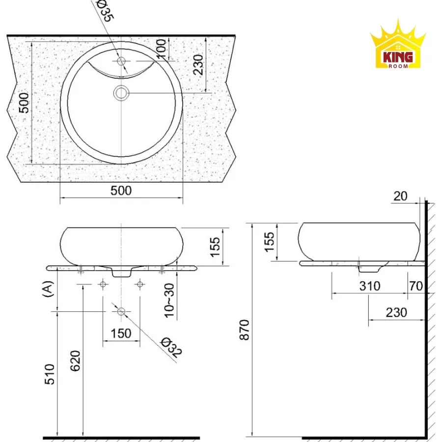 Chiều cao lavabo nổi tiêu chuẩn cho năm 2025