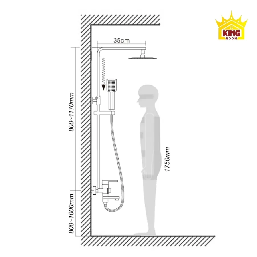 Vòi sen dây treo tường (sen truyền thống)