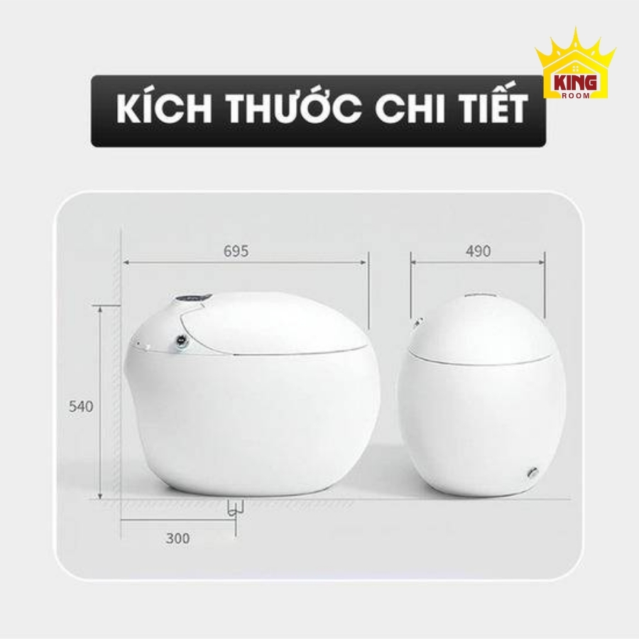 Kích thước của bồn cầu trứng thông minh