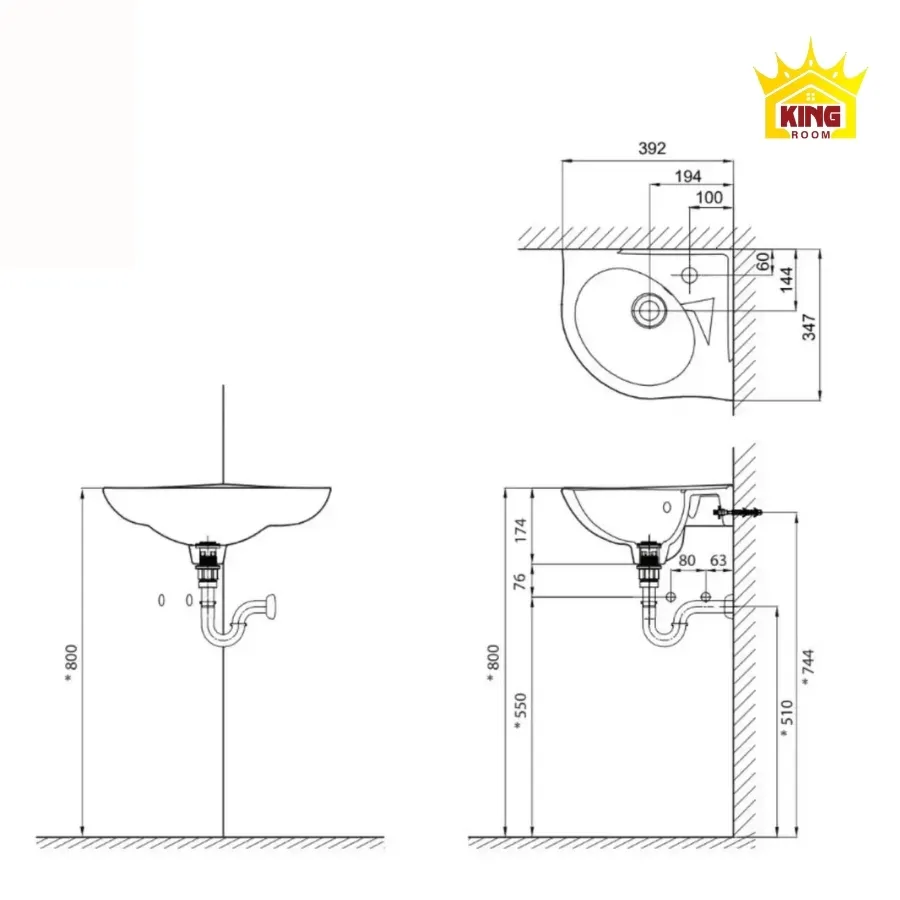 Chiều cao bồn rửa mặt tiêu chuẩn theo kiểu dáng sản phẩm