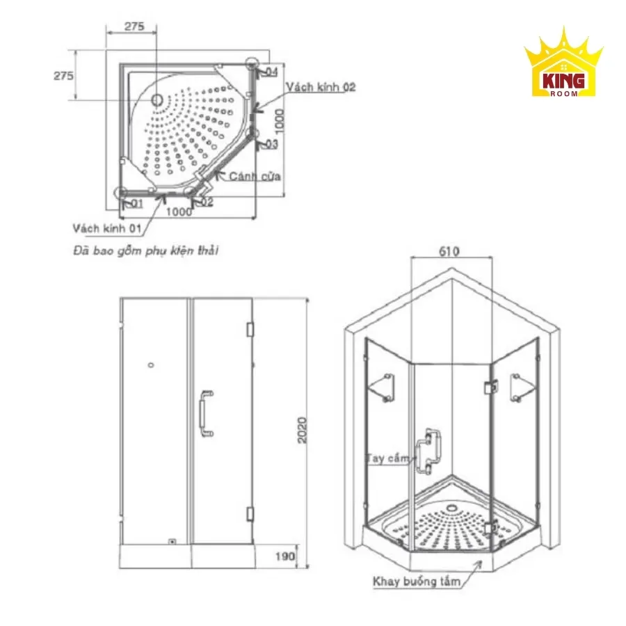 Kích thước bồn tắm đứng nhỏ