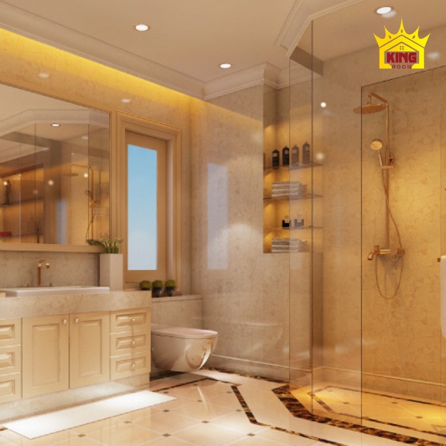 Thiết kế nhà vệ sinh và nhà tắm riêng phong cách tân cổ điển mẫu 2