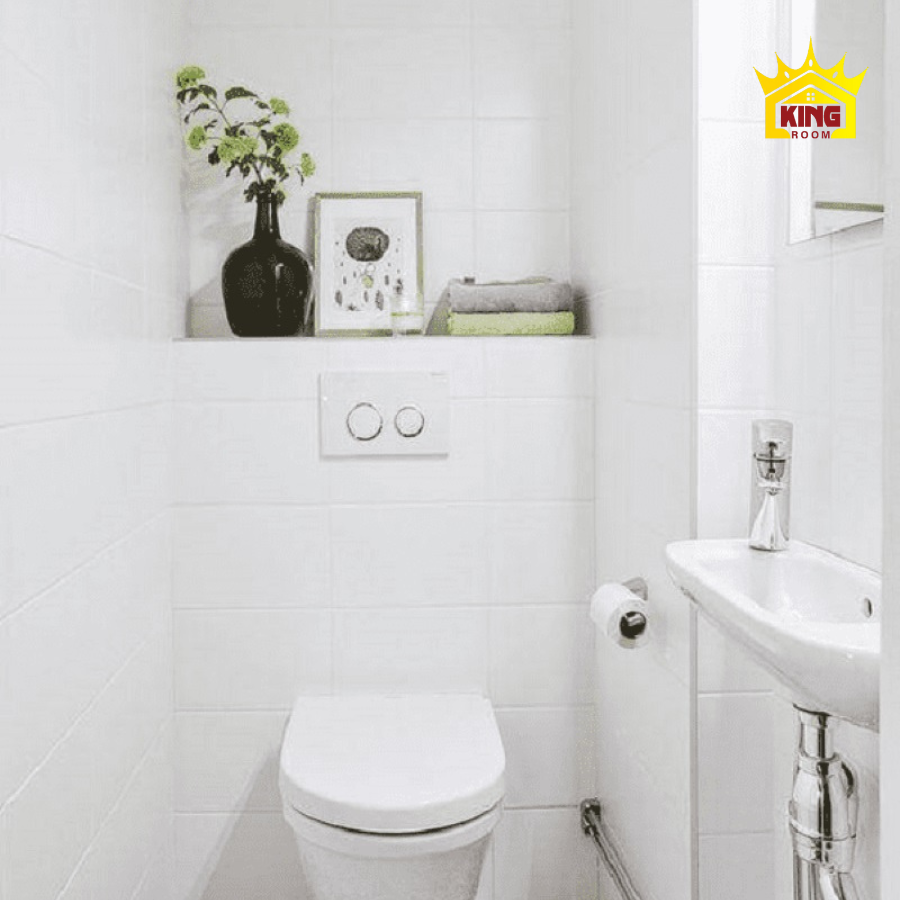 Mẫu thiết kế phòng tắm nhỏ 1m2 với gam màu trắng số 1