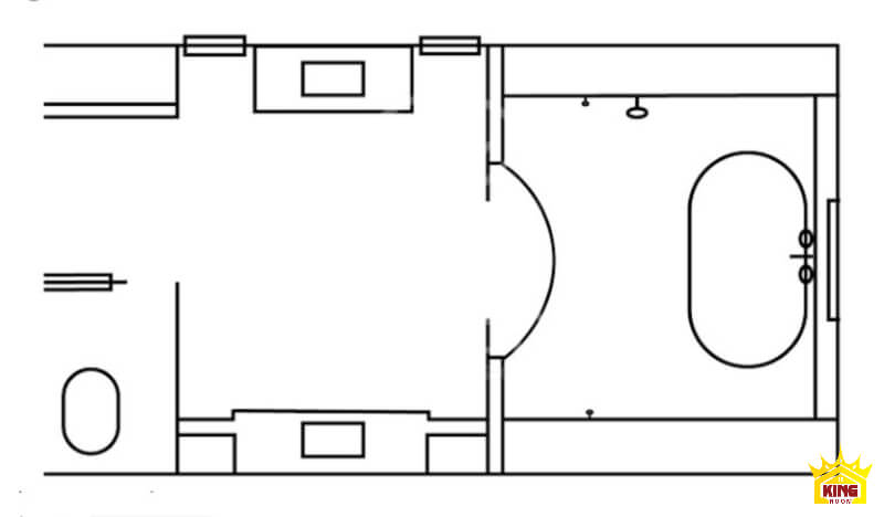 Bố cục xây nhà tắm riêng biệt