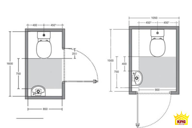 Bố cục xây nhà vệ sinh riêng biệt