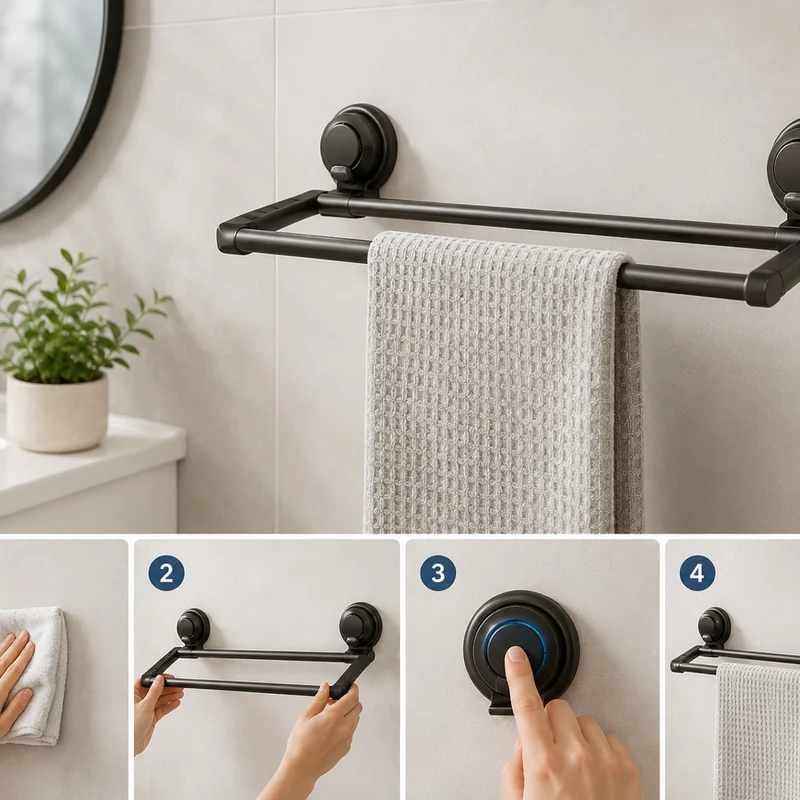 cách lắp giá treo khăn tắm