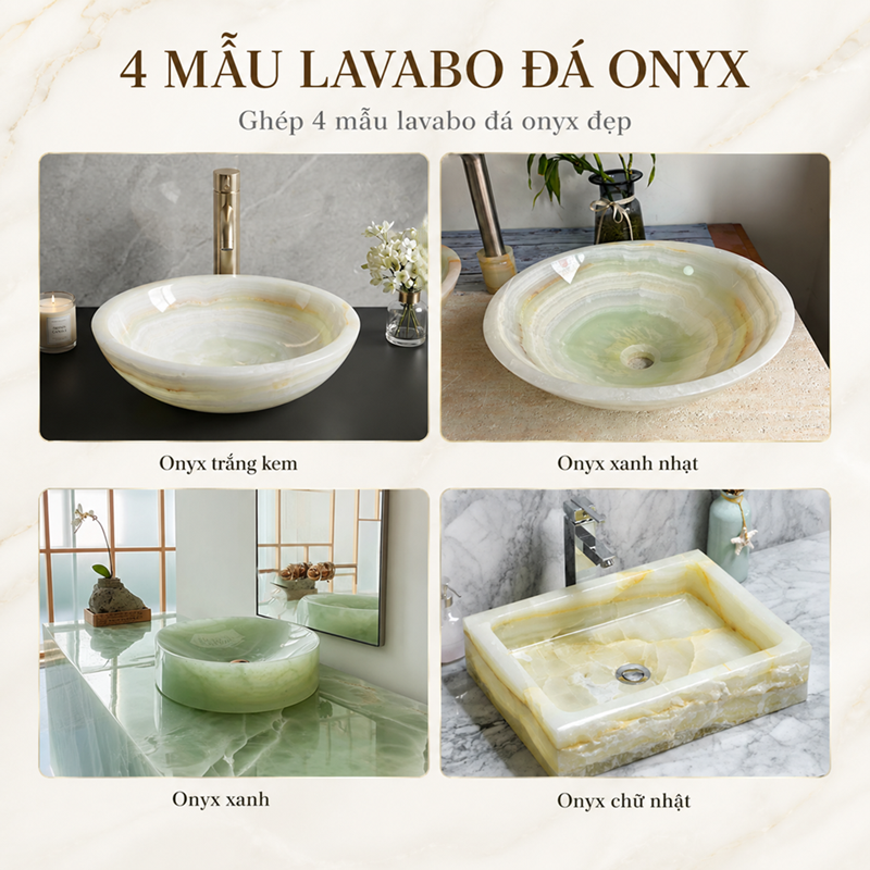 Các mẫu lavabo đá Onyx tự nhiên tại Kingroom