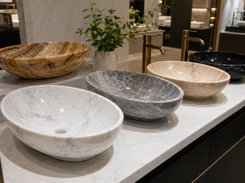 Các mẫu lavabo đá tự nhiên Marble Granite tại Kingroom
