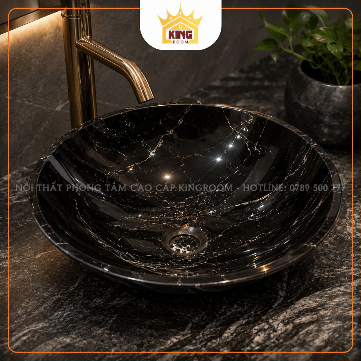 Cận cảnh vân trắng trên lavabo đá Granite GRS01