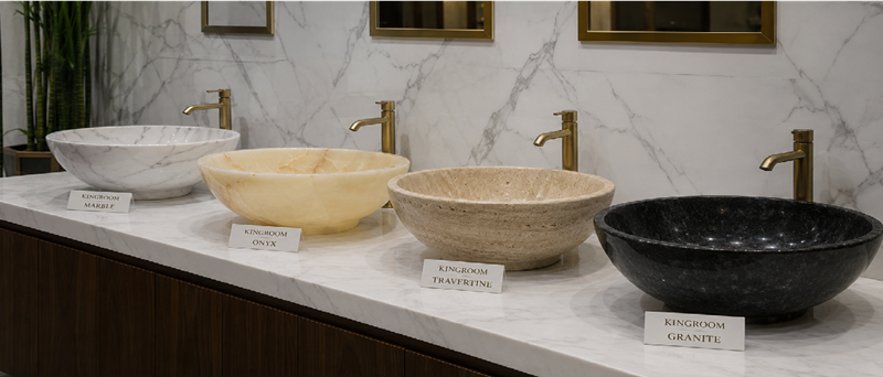 Lavabo đá tự nhiên Marble Granite Onyx Travertine có độ bền cao
