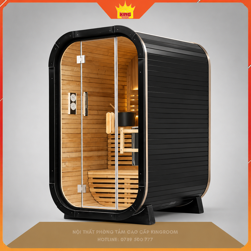 Phòng Xông Hơi Gia đình Ngoài Trời KR SN01 Thiết Kế Cabin Gỗ