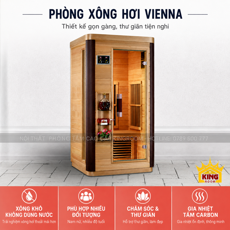 Phòng xông hơi hồng ngoại gia đình Vienna 1–2 người