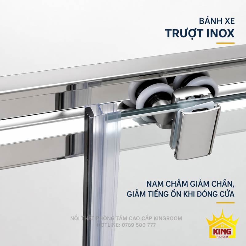 Bánh xe trượt cửa kính cabin xông hơi S-017