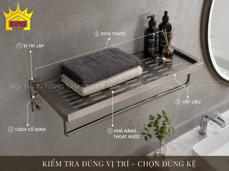 Các yếu tố cần kiểm tra trước khi chọn mua kệ nhà tắm