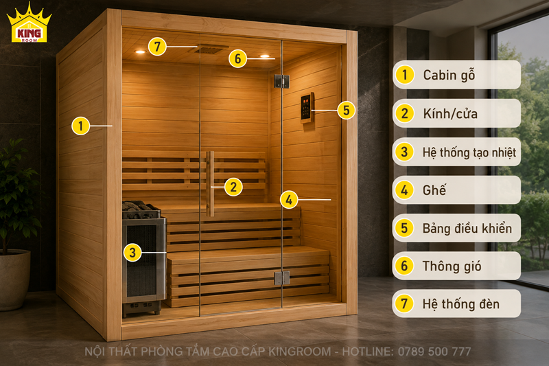 Cấu tạo cơ bản của phòng xông hơi khô