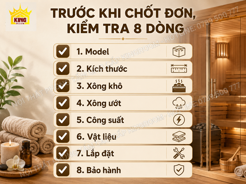 Checklist kiểm tra báo giá phòng xông hơi khô ướt kết hợp