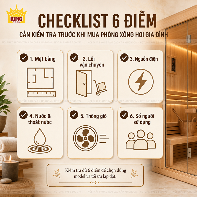 Checklist trước khi lắp phòng xông hơi tại nhà