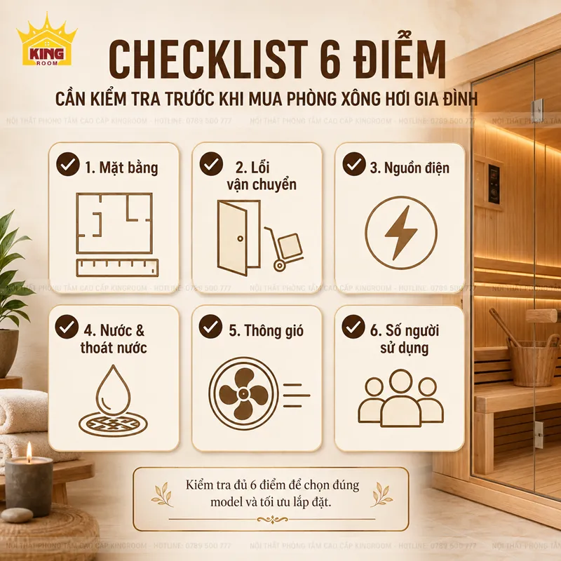 Checklist trước khi lắp phòng xông hơi tại nhà