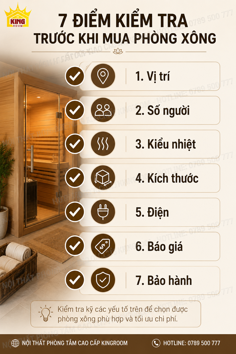 Checklist 7 điểm cần kiểm tra trước khi mua phòng xông hơi khô