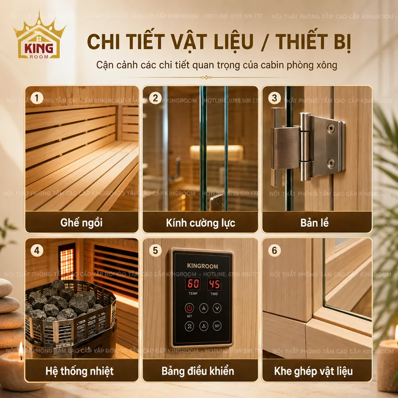 Chi tiết vật liệu và thiết bị phòng xông hơi gia đình