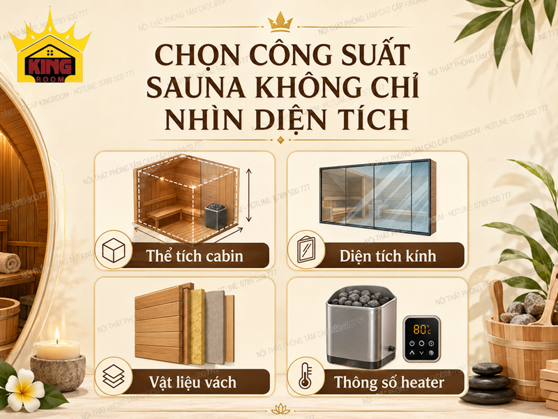Các yếu tố cần tính khi chọn công suất máy sauna