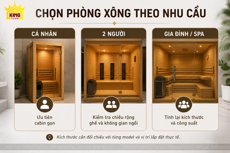 Cách chọn kích thước phòng xông hơi khô theo nhu cầu sử dụng