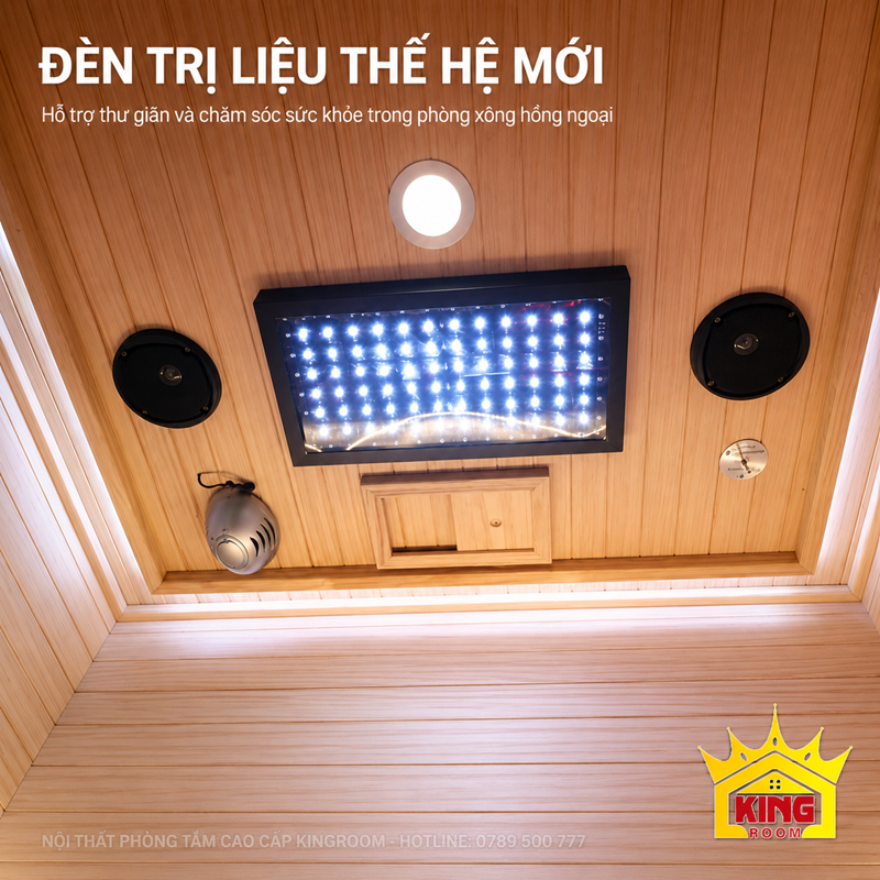 Đèn trị liệu trên trần phòng xông hơi hồng ngoại