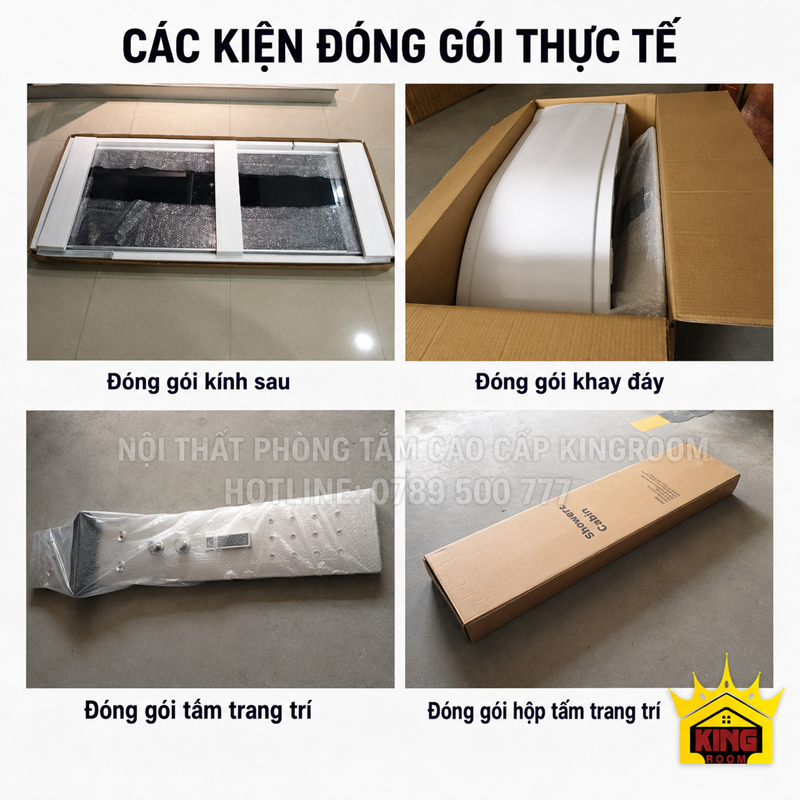 Các kiện đóng gói thực tế cabin xông hơi gia đình S-015