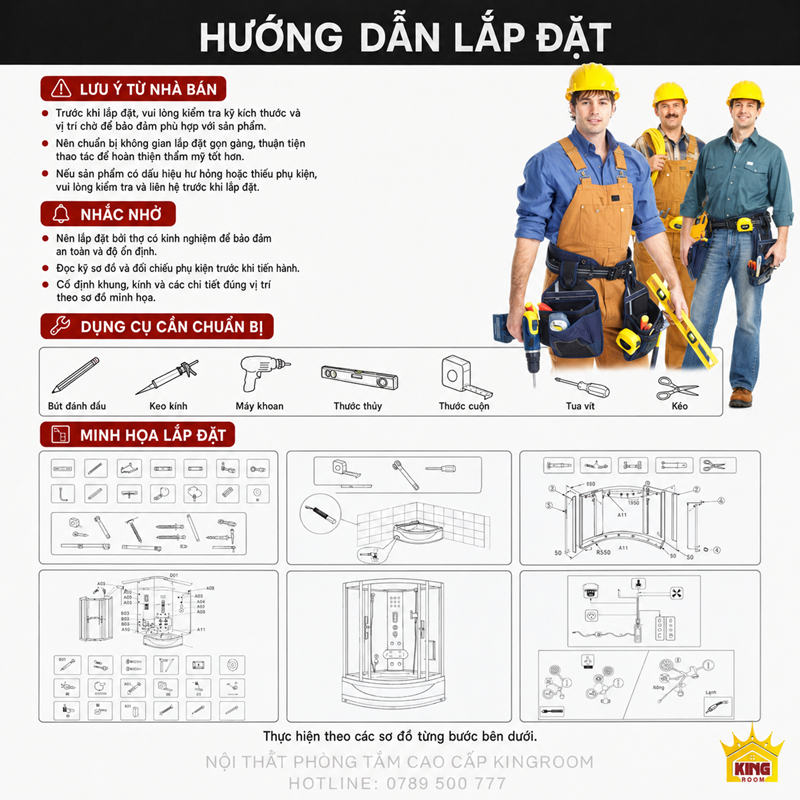 Hướng dẫn lắp đặt cabin xông hơi gia đình S-017