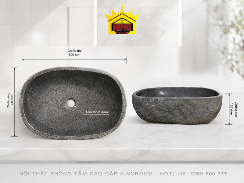 Cách đọc kích thước lavabo đá Granite đặt bàn