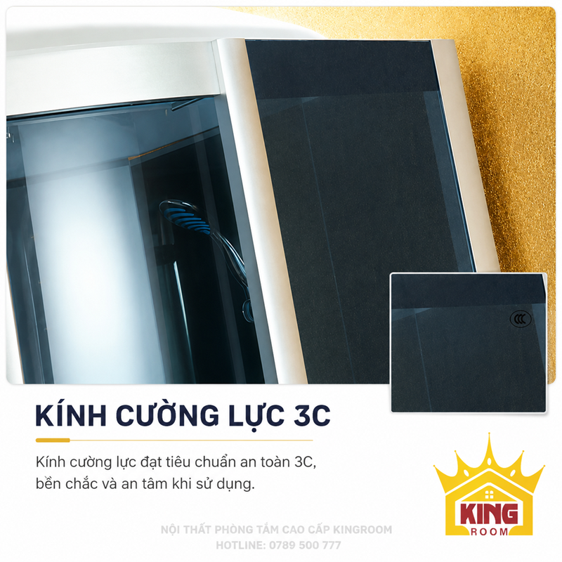 Kính cường lực cabin xông hơi gia đình S-017