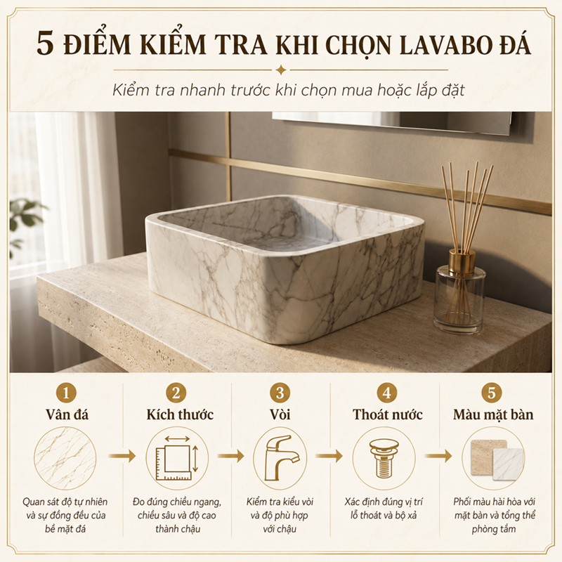 Kinh nghiệm chọn lavabo đá Marble