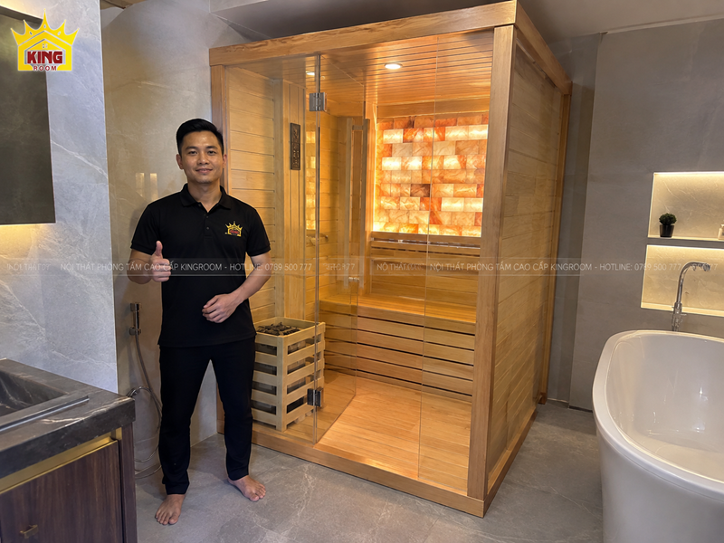 Phòng xông hơi hoàn thiện tại công trình khách hàng Kingroom