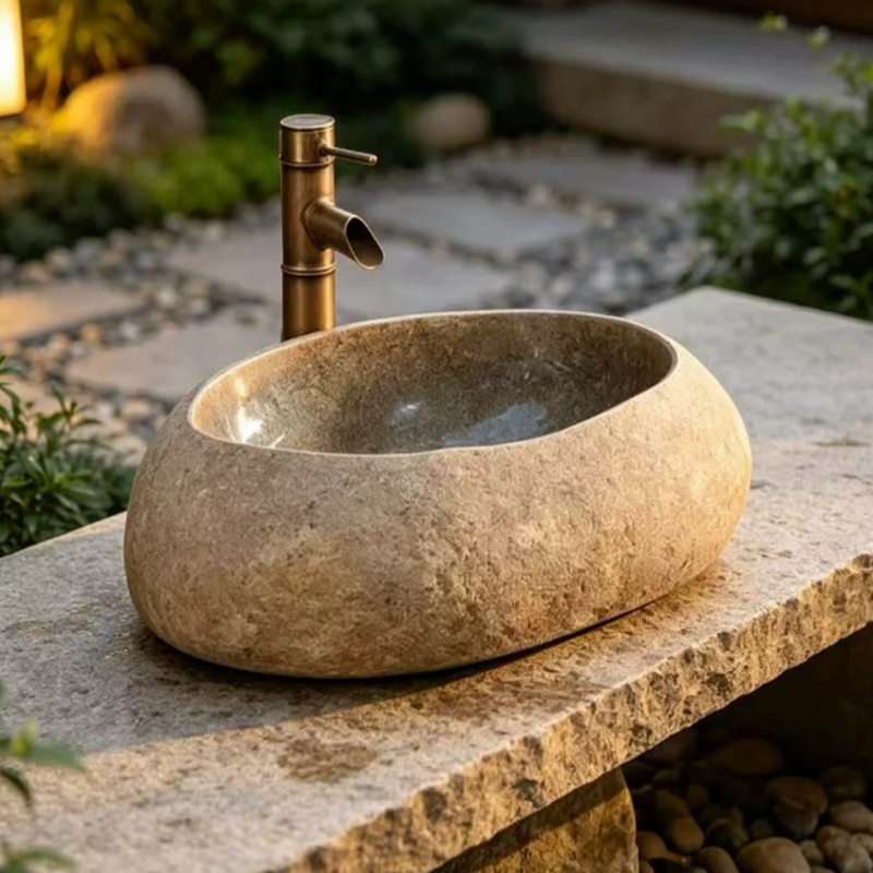 lavabo đá cuội