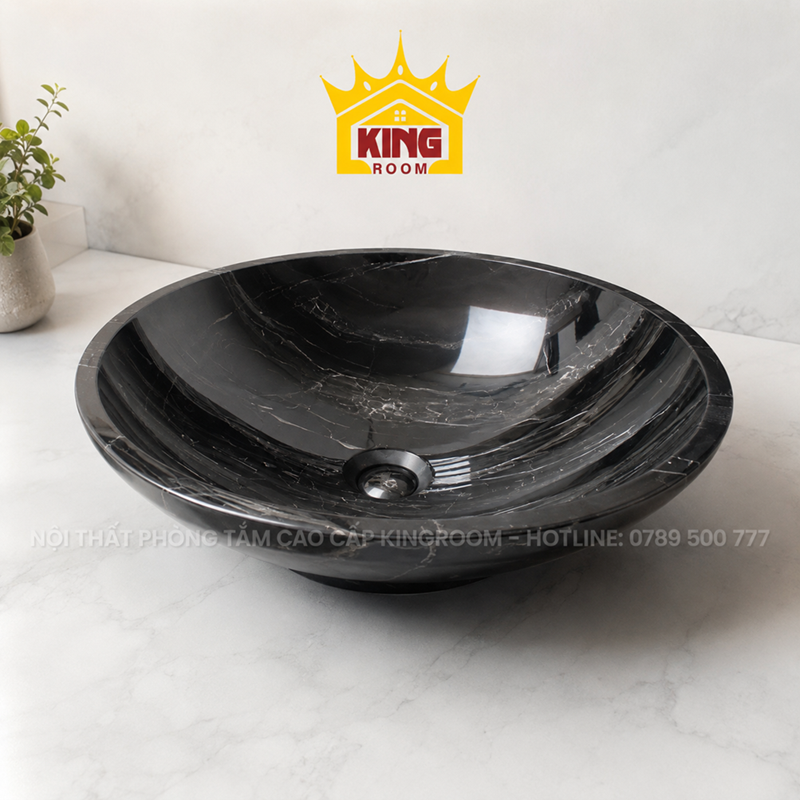 Lavabo Da Granite Den Van Trang Grs01 Goc 45 Do