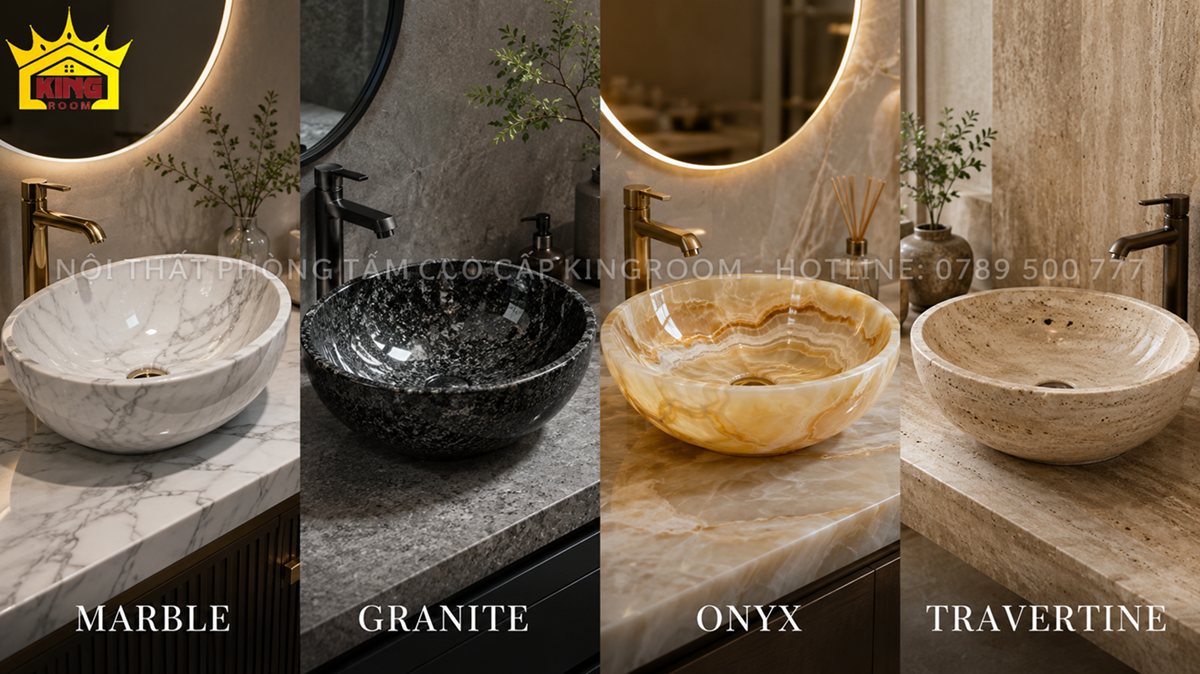 Lavabo đá Marble Granite Onyx và Travertine tại Kingroom